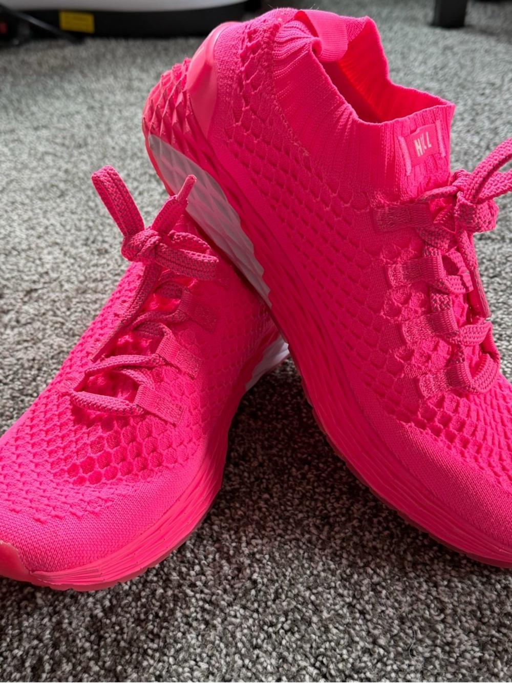 NOBULL Women's Neon Pink Knit Athletic Sneakers